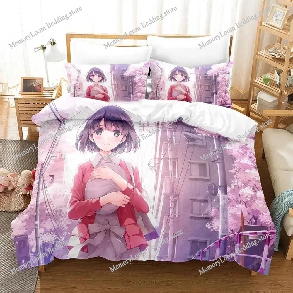 Home Textile Cartoons Megumi Kato Saekano Cover Duvet Cover Pillow Case Boy Girl Polyester Bedding Set King Queen Twin Size