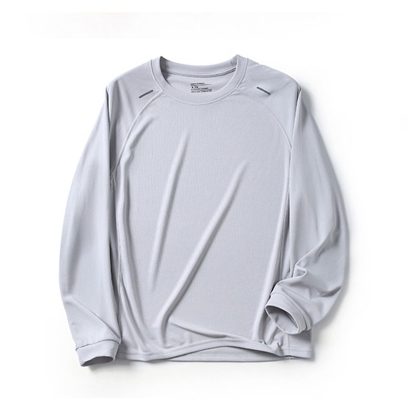 Niaojia Outdoor Sports Quick-Drying Breathable Mesh Long-Sleeved T-Shirt Men's Running Fitness Base Shirt Export Men's T-Shirt