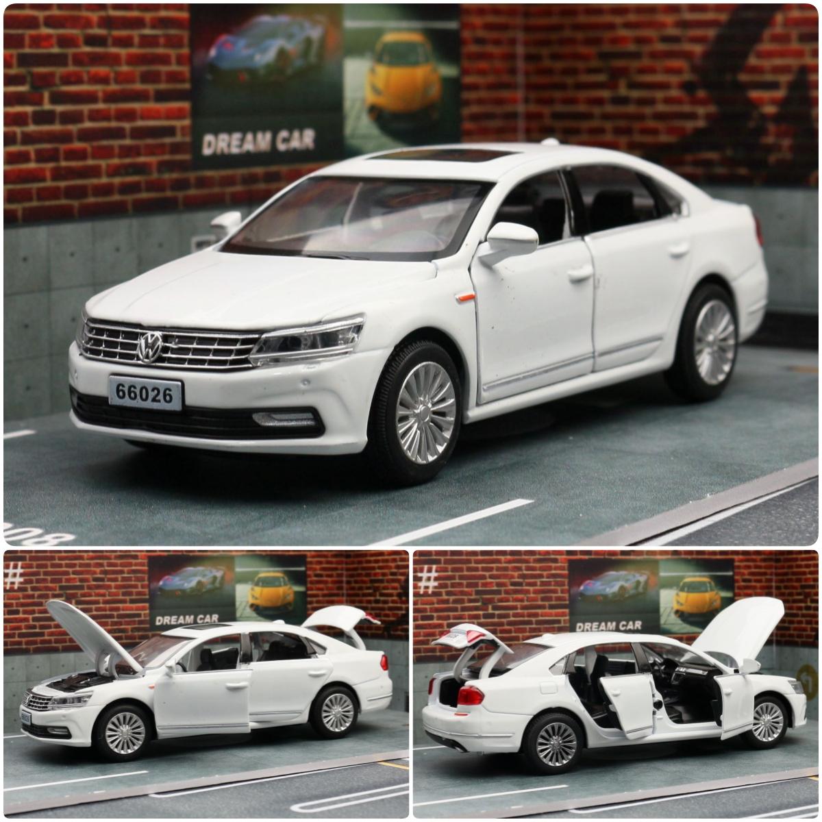 

1/32 Volkswagen Passat Toy Car Model Diecast Alloy Metal Miniature Sound & Light Pull Back 1:32 Collection Gift For Boy Children белый