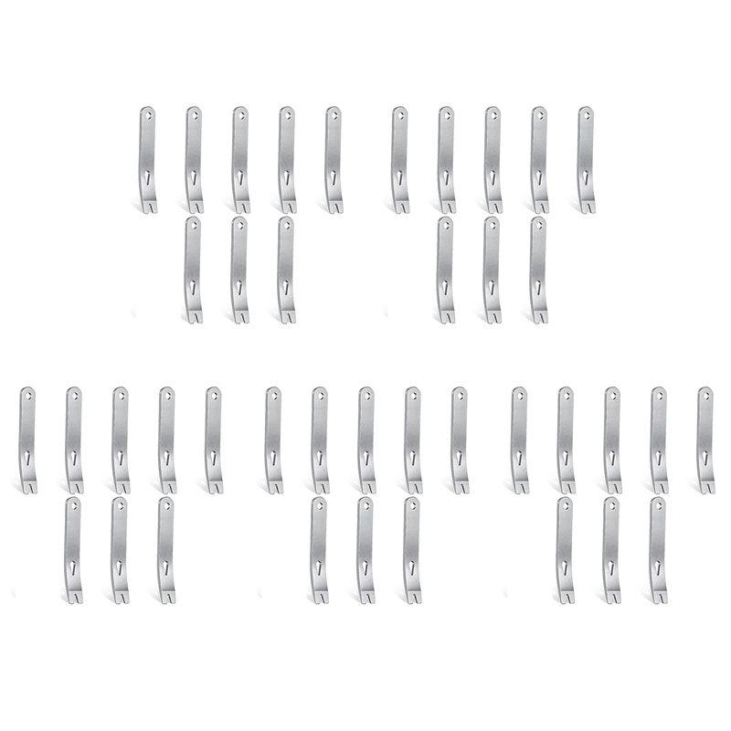 ABJI-40 Pieces Mini Pry Bar Stainless Steel Flat Bar Multifunction Small Pry Bar EDC Mini Crowbar Survival Opener Tool Set серебряный