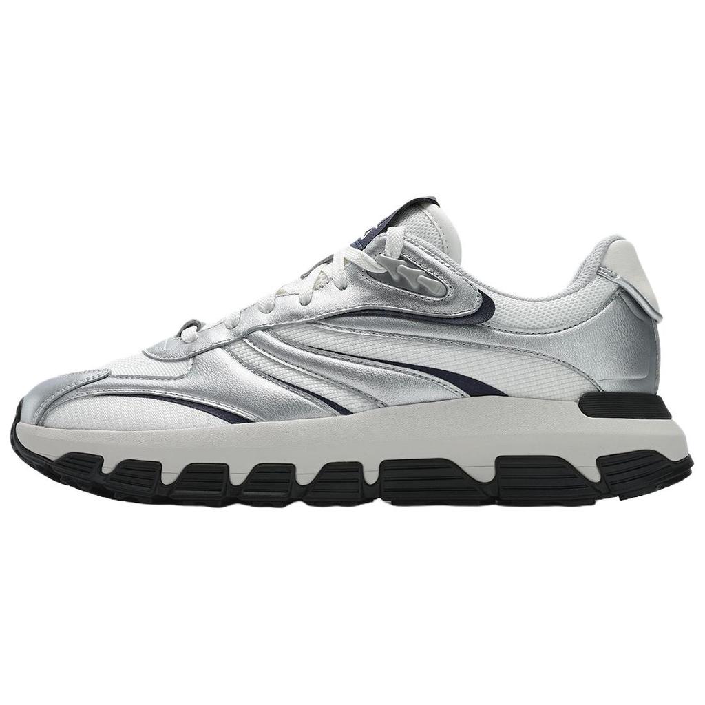 FILA Ribbon Fabric Synthetic Leather Comfortable Soft Wear-Resistant Low-Top Casual Shoes Men sneaker Gray White F12M523107FSS