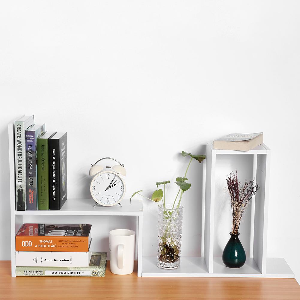 Table Desktop Storage Rack Display Shelf Counter Top Bookcase White