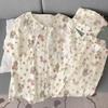 Bear Birthday Party Cartoon Cloud Cotton Summer Doll Collar Lace Pajamas Women'S Three-Piece Set