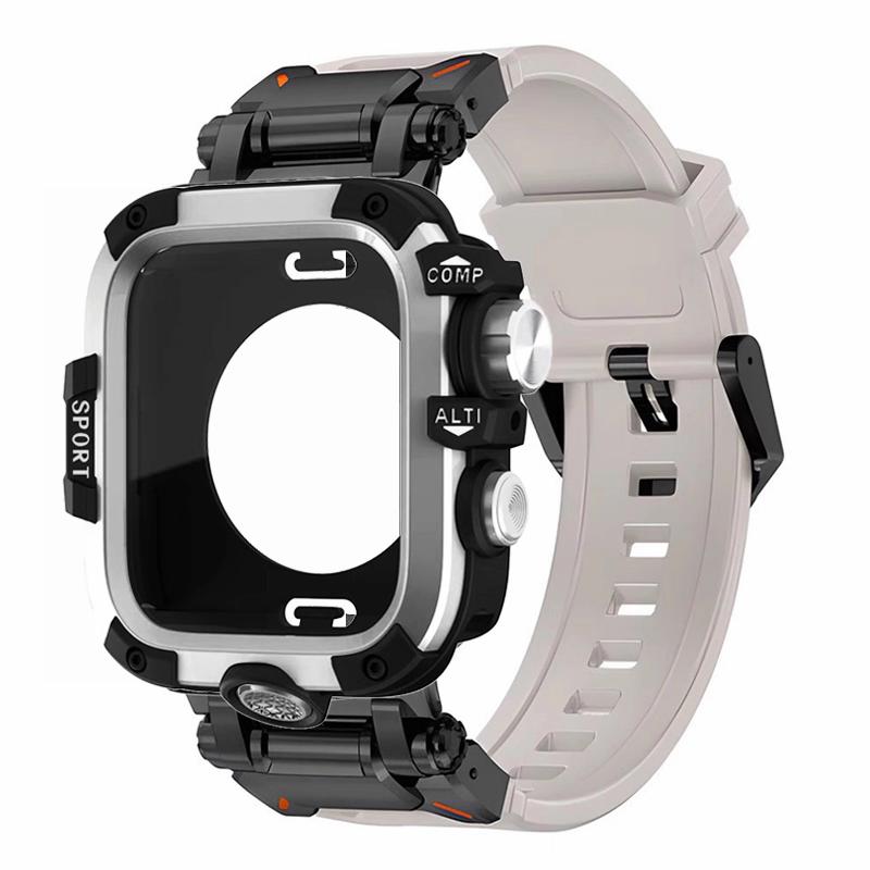 Strap/Metal case for Apple Watch Ultra 2 1 Rubber Loop Band 49mm Silicone Bracelet for IWatch Series 10 9 8 7 45mm 6 5 4 Se 44mm