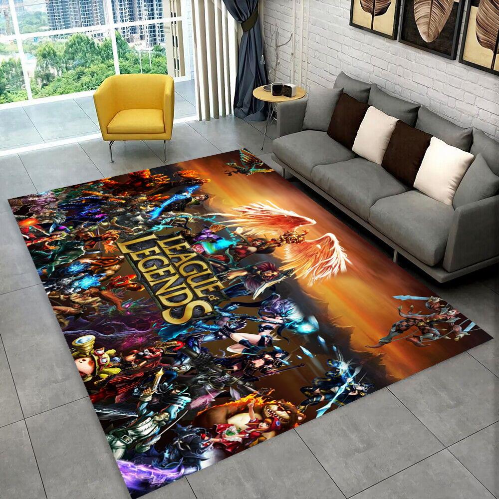 3D LOL League of Legends Jinx Game Gift Carpet Rug for Living Room Bedroom Home Sofa Decoration,kids Play Non-slip Floor Mat