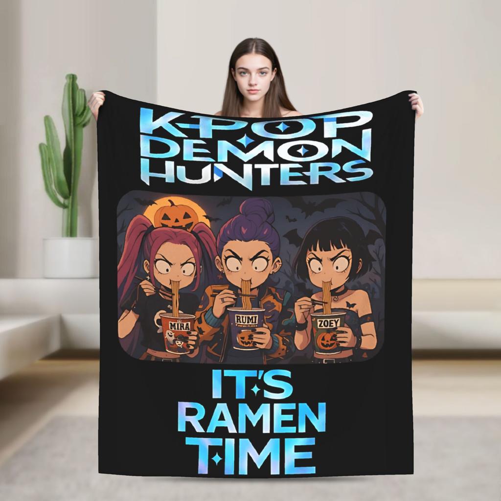 Saja Boys  Kpop Hunter Halloween Warm Soft Blankets  Camping Plush Throw Blanket Comfortable Home Decor Bedspread Sofa Bed Cover