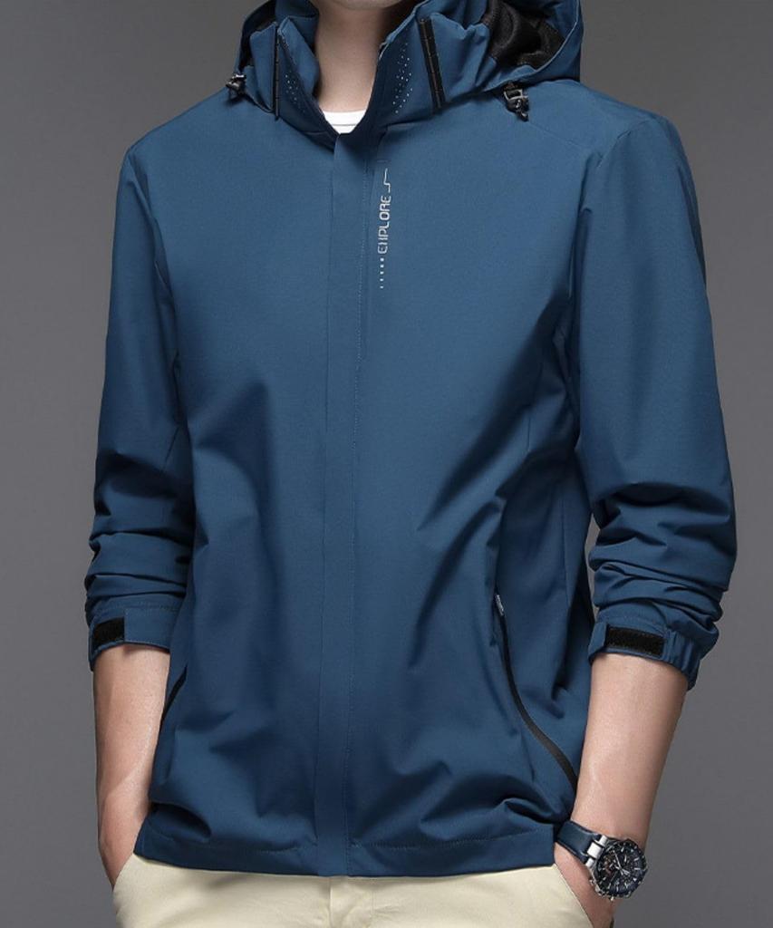 Pangenee Hooded Mountain Long Sleeve Zipper for Outdoor Motorcycle and Fall Men's Slim-Fit Windbreaker, Full-Zip Parka, Jacket, Sporty, Activities,
