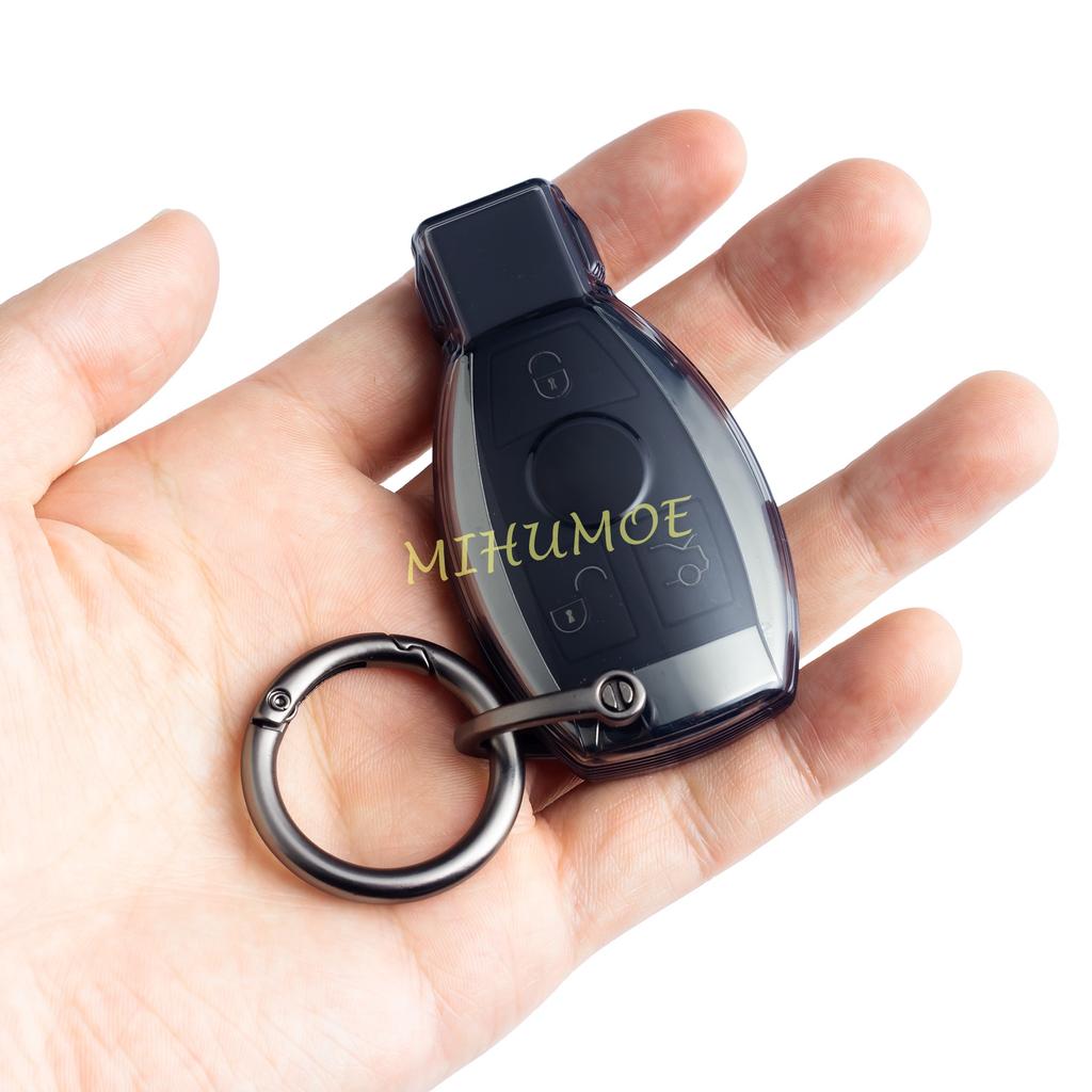 XJGB5 For Mercedes Benz A B C E S G M V-Class CLA CLS GLA GLC GLE GLK GL/GLS SL SLK Black Transparent Key Fob Case Cover Keychain