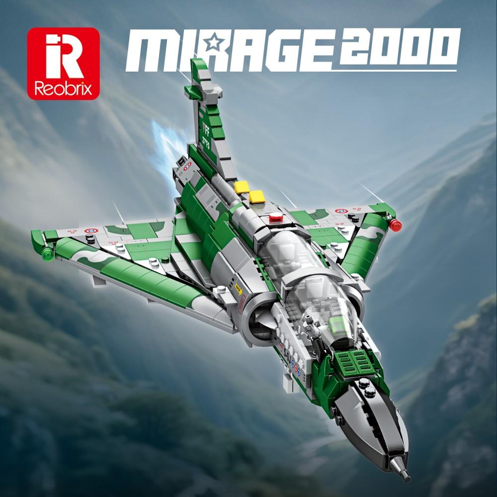 1012PCS Mirage 2000 Fighter Jet Building Blocks Model Military Plane Series Kids Educational DIY Toys Gifts Desktop Ornaments