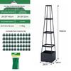 Balcony and Rooftop Vegetable Planting Box with Tomato Cage: Durable Plastic Flower Pot Container for Home Gardening.