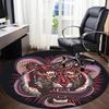 1pc Tiger Snake Design Chair Carpet for Office, Round Non Slip Durable Large Size Office Carpet, Suitable for Office