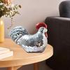 Ball Chicken Statue Figurine Disco Rooster Ornament Decoration Foam Glass Sparkling Appearance