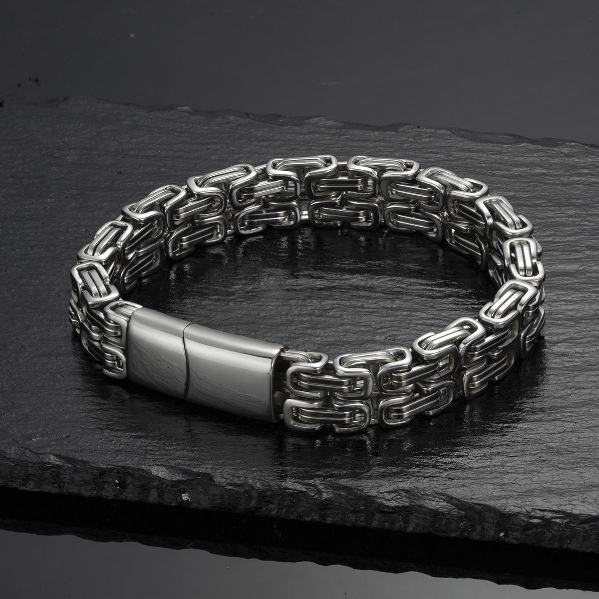 304 Stainless Steel Men s Imperial Chain Bracelet - Durable polished surface, stylish and simple design. 22CM/8.66inch