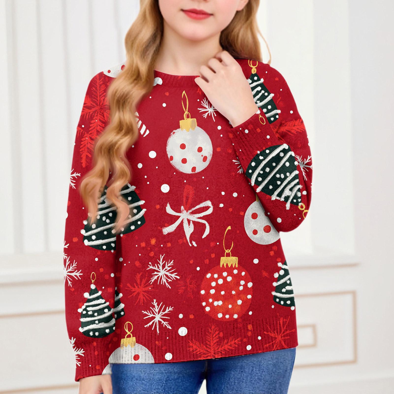 

Christmas Day Sweatshirts For Children Boys And Girls Knit Sweater Cute Shirt Fall Crewneck Pullover Tops 90 арбуз красный