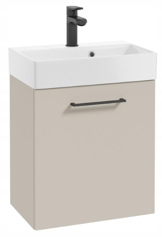 Elara Wall-Hung Bathroom Cabinet with Sink, Cashmere, Handle