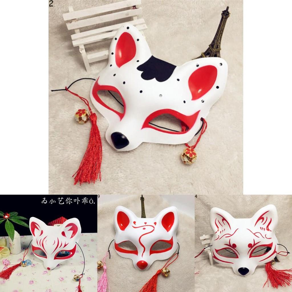 Hochwertige handbemalte japanische Anime-Fuchsmaske für Cosplay-Enthusiasten und Halloween-Feiern