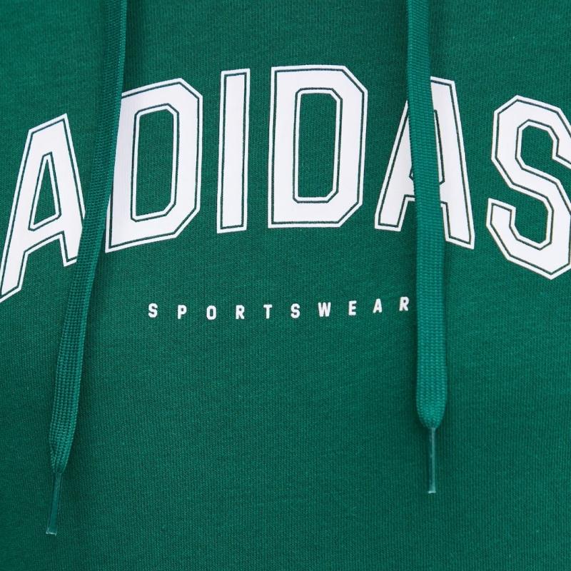 Adidas Comfortable Casual Versatile Hooded Long Sleeve Sweatshirt Women Tops Green JV9154
