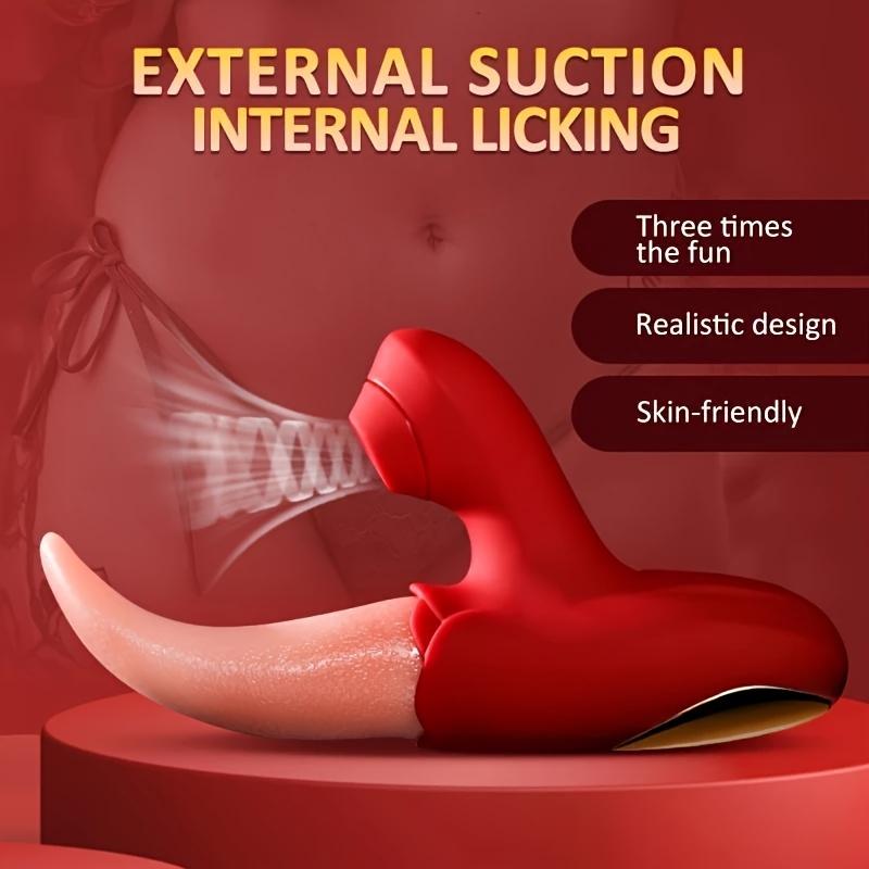 Realistic Licking Tongue Sucking Rose Vibrator for Women Nipples Clitoral Stimulation Female Masturbation Sex Toys for Women