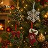 Perlen Weihnachtsdekorationen Perlen Bastelset, Schmuckstück DIY Baum Schneeflocke Handgefertigte Ornamente Kranz Strumpf, Festliches Set für Erwachsene,