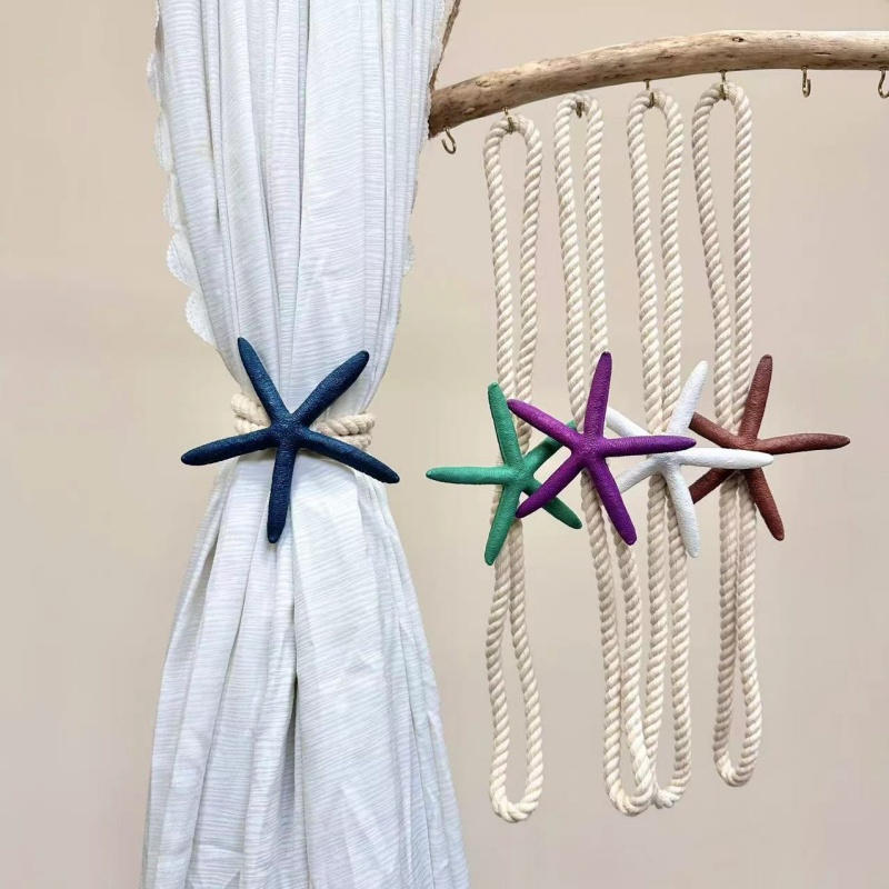 High Quality Starfish Curtain Tieback Rope Drapery Holdbacks Tie Room Decor Nordic Bedroom Decorations Curtain Holdback