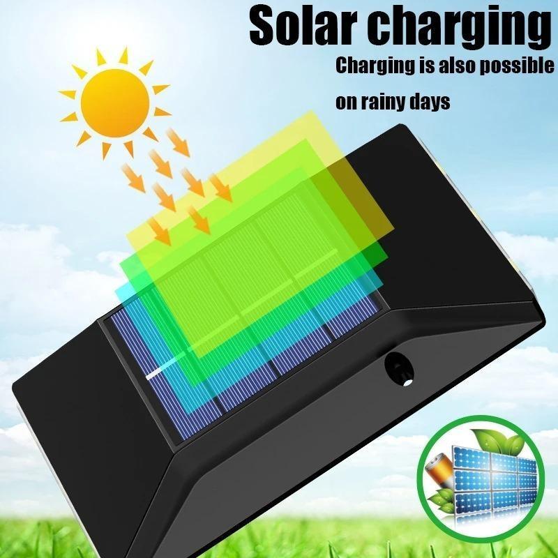 600MAH Solar Powered Up and Down Luminous Wall Lamp Outdoor Landscape Courtyard Outdoor Waterproof Atmosphere Wall Decor