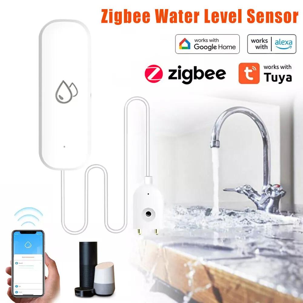 

Умный датчик протечки воды Tuya ZigBee с сигнализацией, детектор перелива с управлением через приложение для домашней безопасности, кухня, ванная комната, подвал, монитор затопления Zigbee