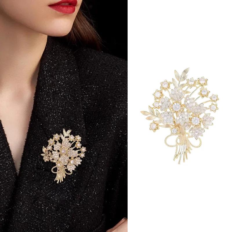 

1Pc Women Gifts Retro Alloy Elegant Jewelry Fashion Money Tree Bouquet Brooch 1pcs