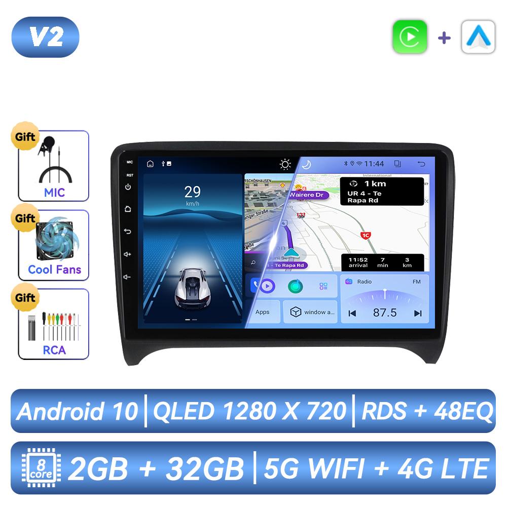 Car Radio For TT MK2 8J 2006 - 2014 Android Multimedia Video Player Navigation GPS Carplay Touch Screen Auto Stereo Intelligent Systems WIFI BT
