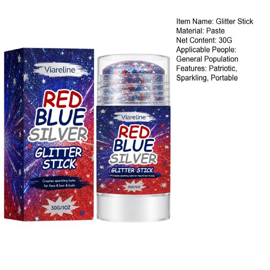 Patriotic Sparkling Ring Paste Red 1 Pc