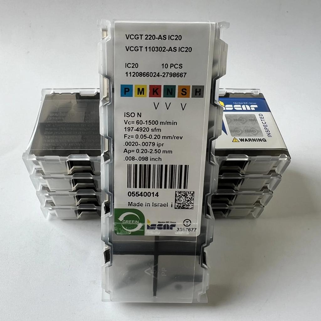 ISCAR / VCGT110302-AS IC20 / Industrial Indexable Carbide Inserts 10 Pcs