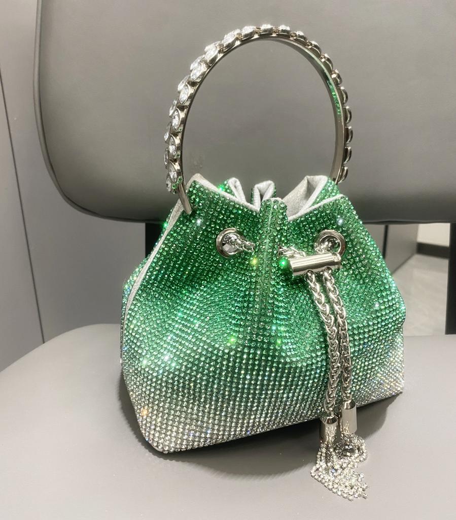 Handle Rhinestones Evening Clutch Bag Purses and Handbag Luxury Designer Shoulder Bags Shiny Crystal Clutch Purse Bucket Bag