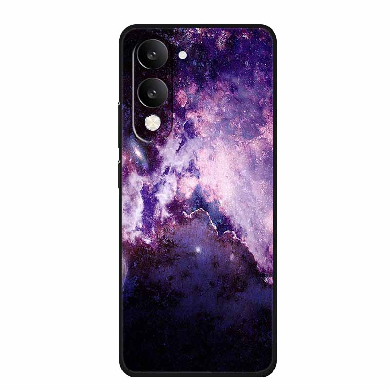 For Vivo Y29T Y29s Case Y 29 T S Coque Flowers Black Silicone Soft Back Cover For Vivo Y19s GT 5G iQOO Z10 Lite Phone Case Funda