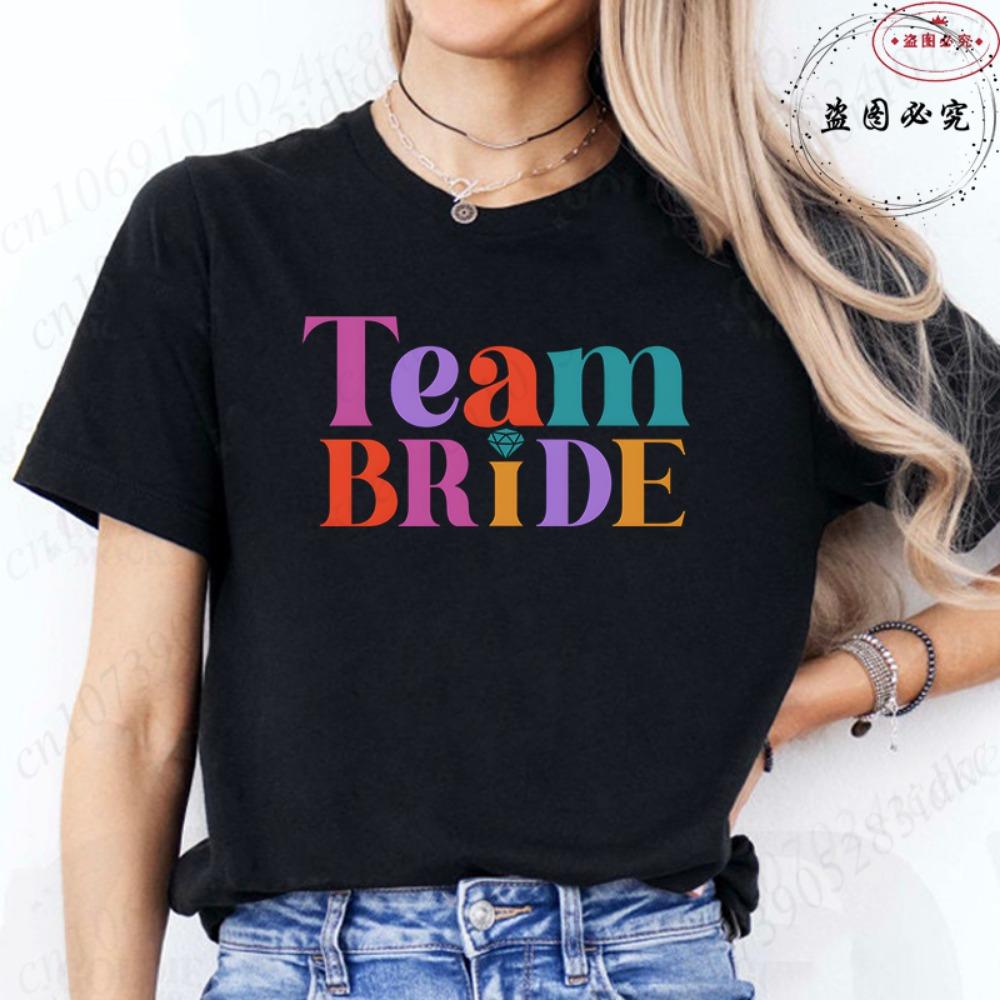 Bridal Shower Special: Fashion Finger Graphic Team Bride T-shirts, Women Clothing for Single Farewell & Bride Squad Tees D001