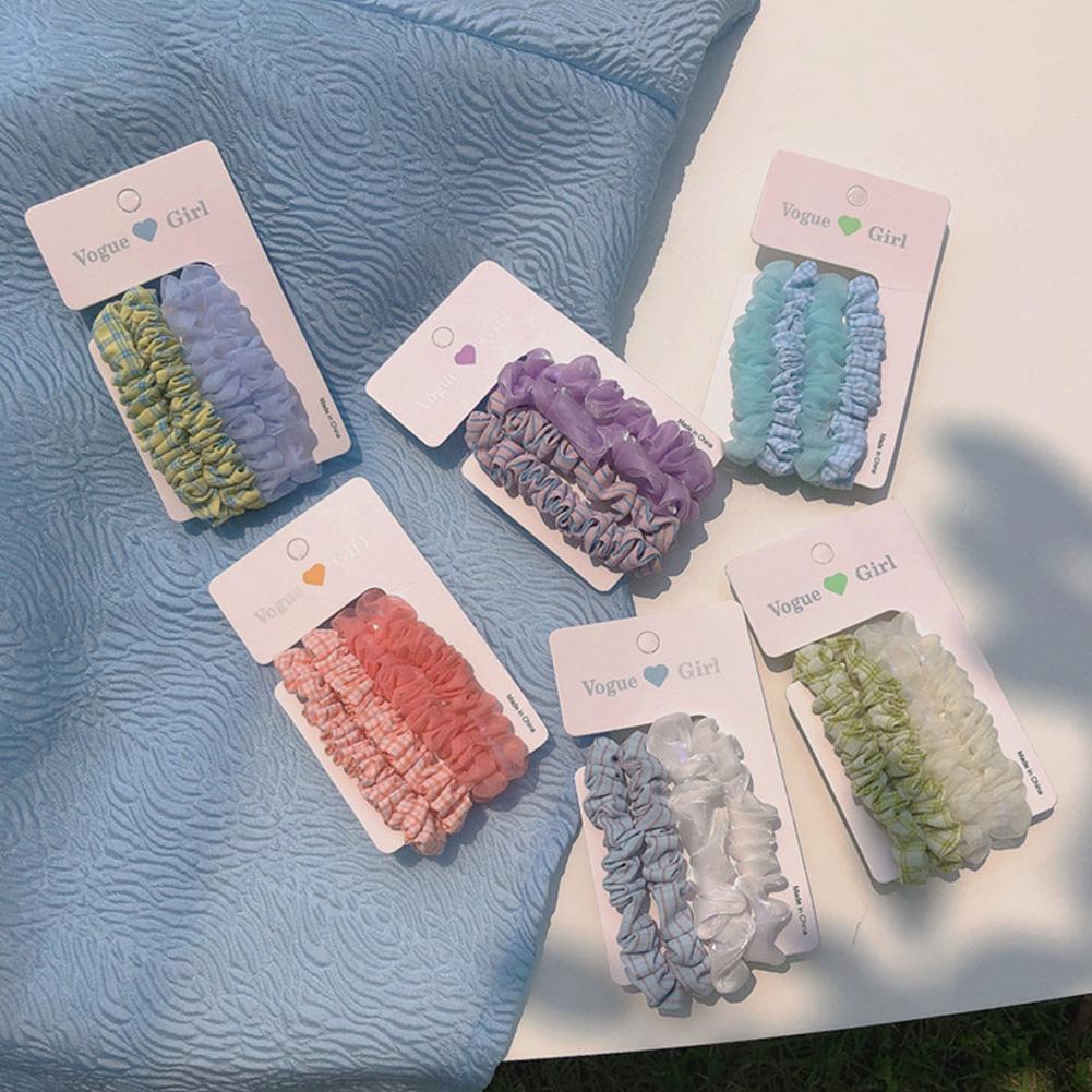 4pcs/set Sweet Colorful Hair Band Simple Temperamental Hair Tie Highly Elastic Rubber Band Headwear Hair Accessory for Women