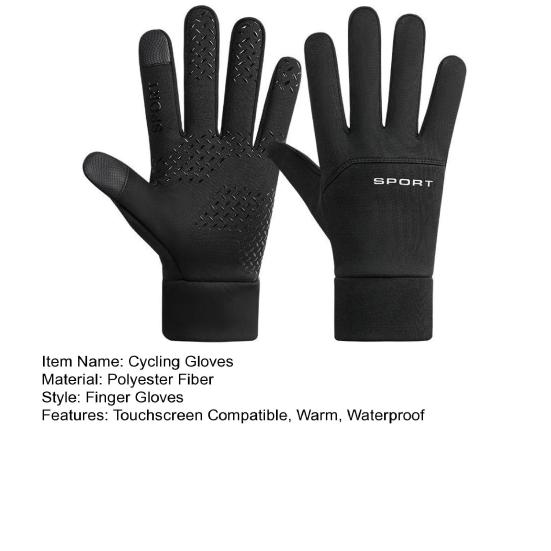 Wodoodporne Rękawice Termiczne Wiatroszczelne Rękawice z Ekranem Dotykowym Wyściełane Fleecee Rękawice Rowerowe z Antypoślizgowym Chwytem do Narciarstwa Wędrówek Jazdy