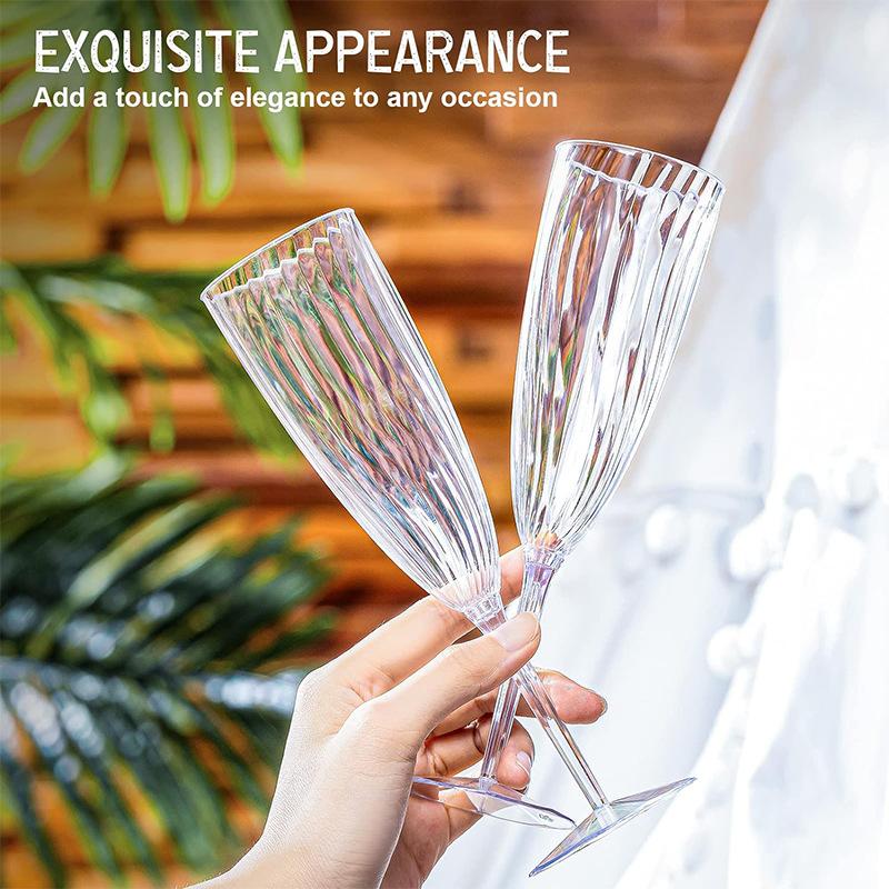 Bicchiere di Plastica Monouso per Champagne per Festa di Matrimonio Cocktail Vino 150ml