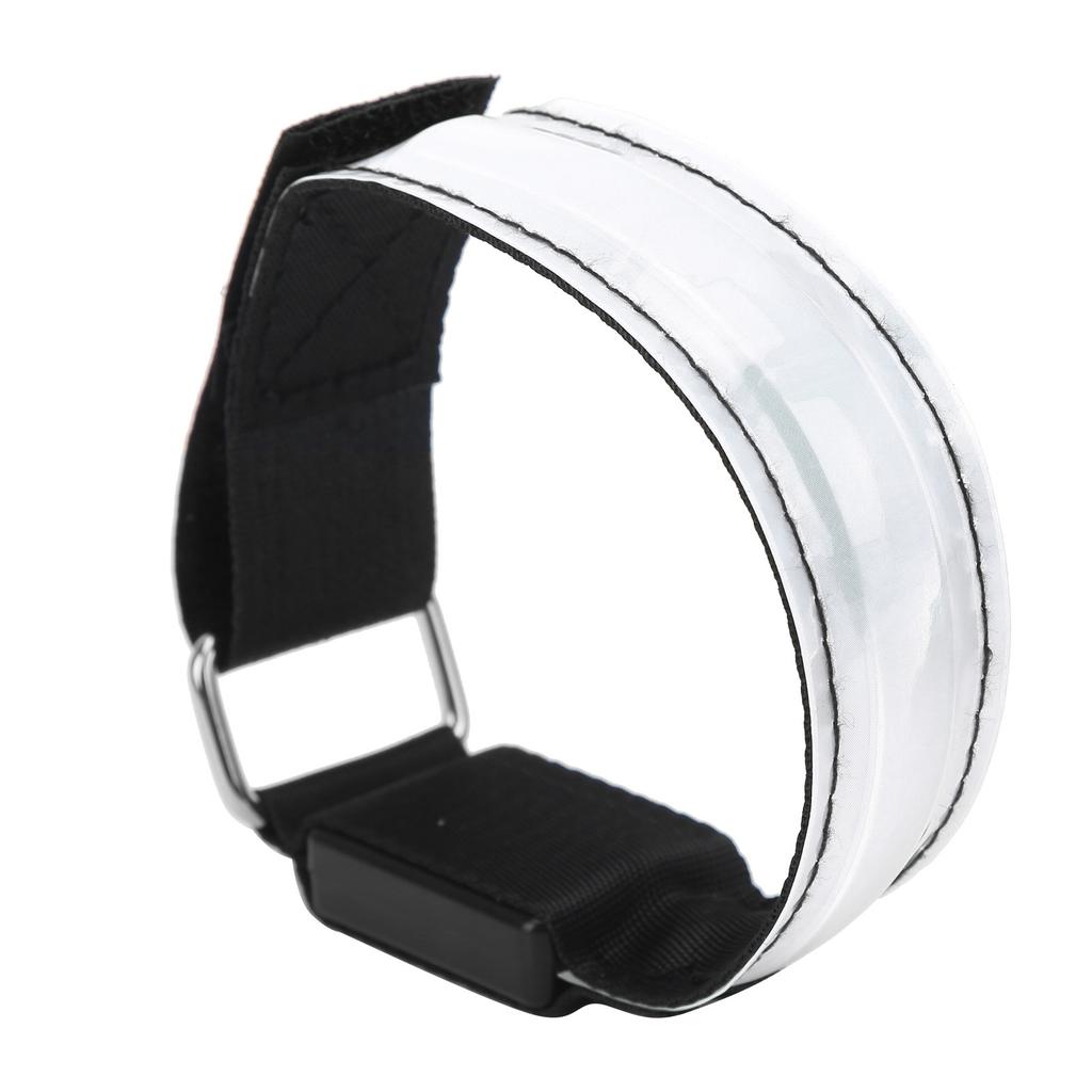 Outdoor Night Run Armband Light with LED Rechargeale Lattice Light Reflective Lattice BandWhite
