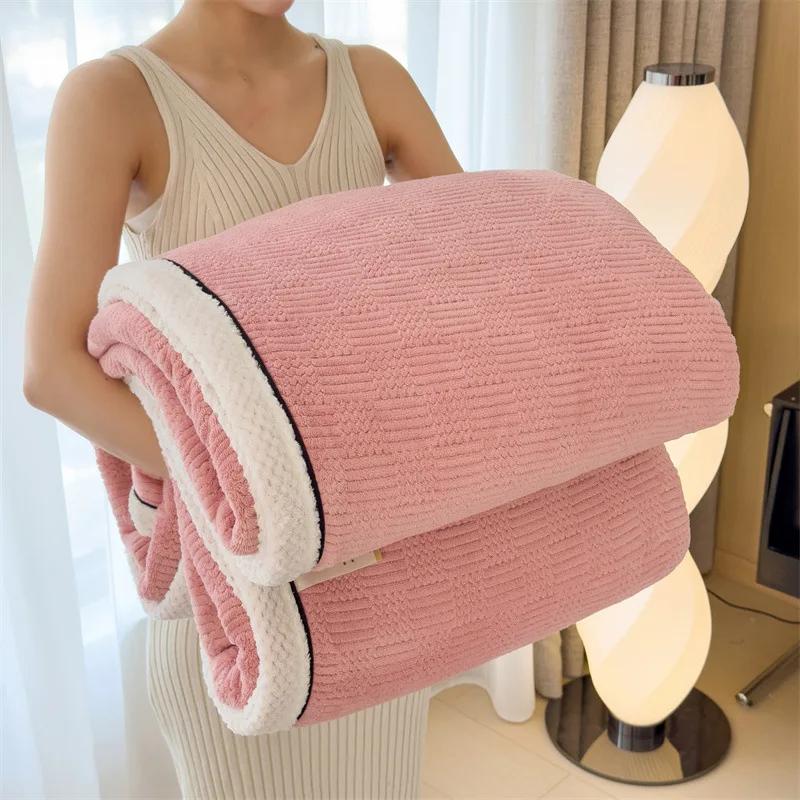 Geschnitzte Samtdecke Herbst Winter Warm Sofa Decke Weich Bequem Wärme Bettdecken Überwurf Flauschig Atmungsaktiv Bettwäsche
