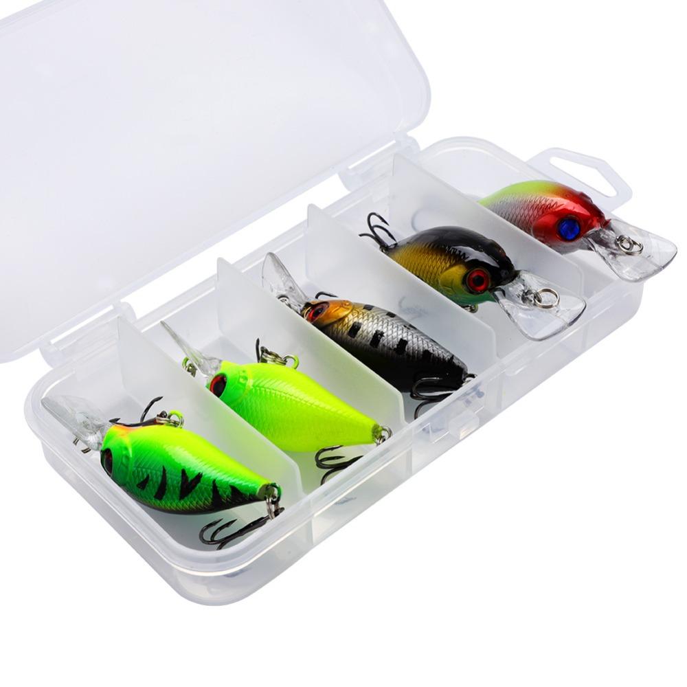 5PCS 4.5cm 5cm Topwater Fishing Lures ABS Hard Baits Lifelike Artificial Hard Baits Bass Fishing