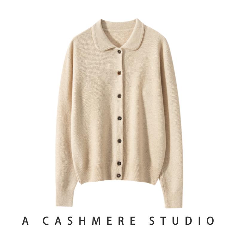 

Женский кашемировый кардиган Qinghe cashmere 100% кашемир женский осенне-зимний кашемировый пуловер мягкий и теплый M бежевый