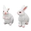 One Pair Garden Statues Rabbit Synthetic Resin Outdoor Craft Sculpture for Home Patio