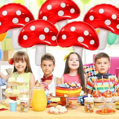 Mushroom Aluminum Moulded Balloon Mario Theme Queue Balloon Children's Birthday Party Decoration Balloons Family Decoration