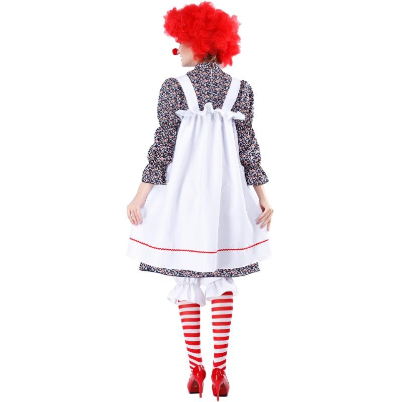 M-XL Halloween Maid Clown Costume, Mall Entertainment Clothes, Adult Cosplay Animation Uniform