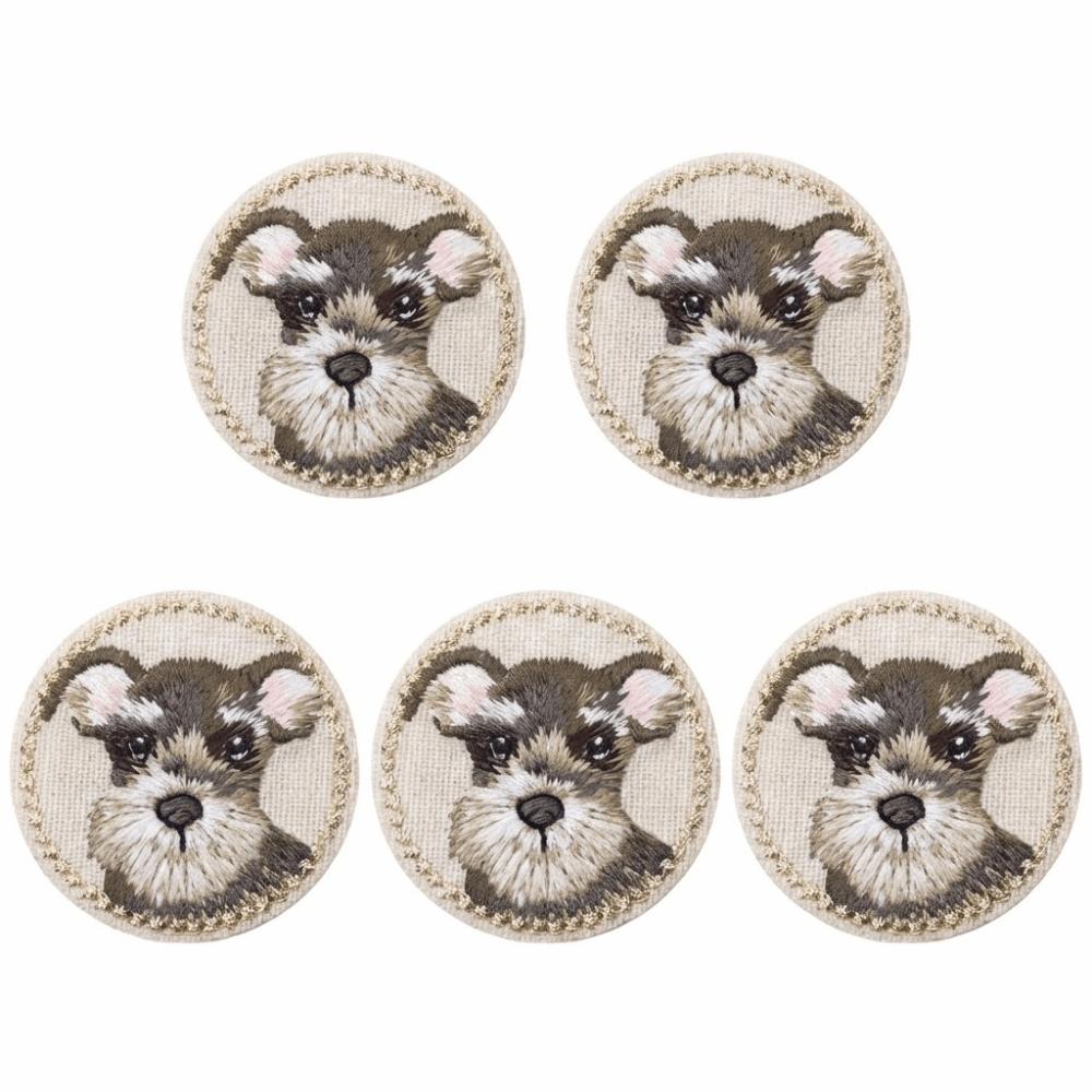 

5pcs Apparel Iron on Cat Embroidered Patch DIY Clothes Stickers Dog Clothing Patch Cute Cartoon Clothes Appliques Sewing