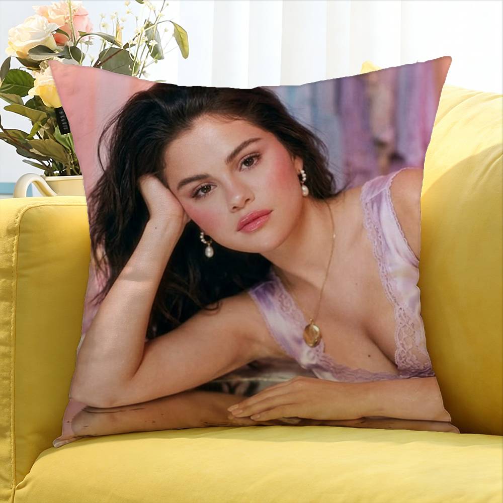 SSelena Gomez Singer Various Sizes Square Pillow Case For Car Home Bedchamber Decor