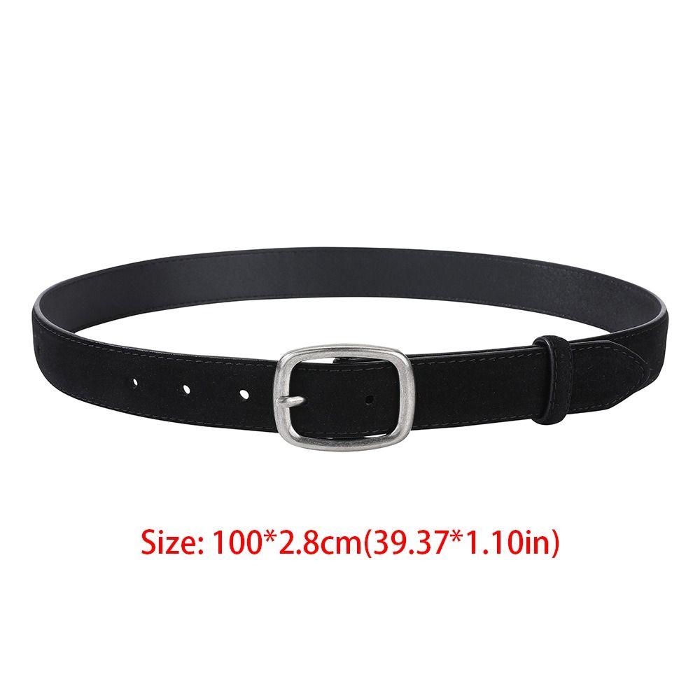 Fashion Jeans Decor Suede Belt Width Silver Square Buckle Pu Waistbands Fashion Korean Style Trouser Decoration Dress Decoration