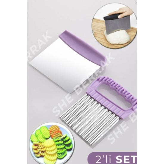 

Набор из 2 стальных ножей для теста и фигурной овощерезки