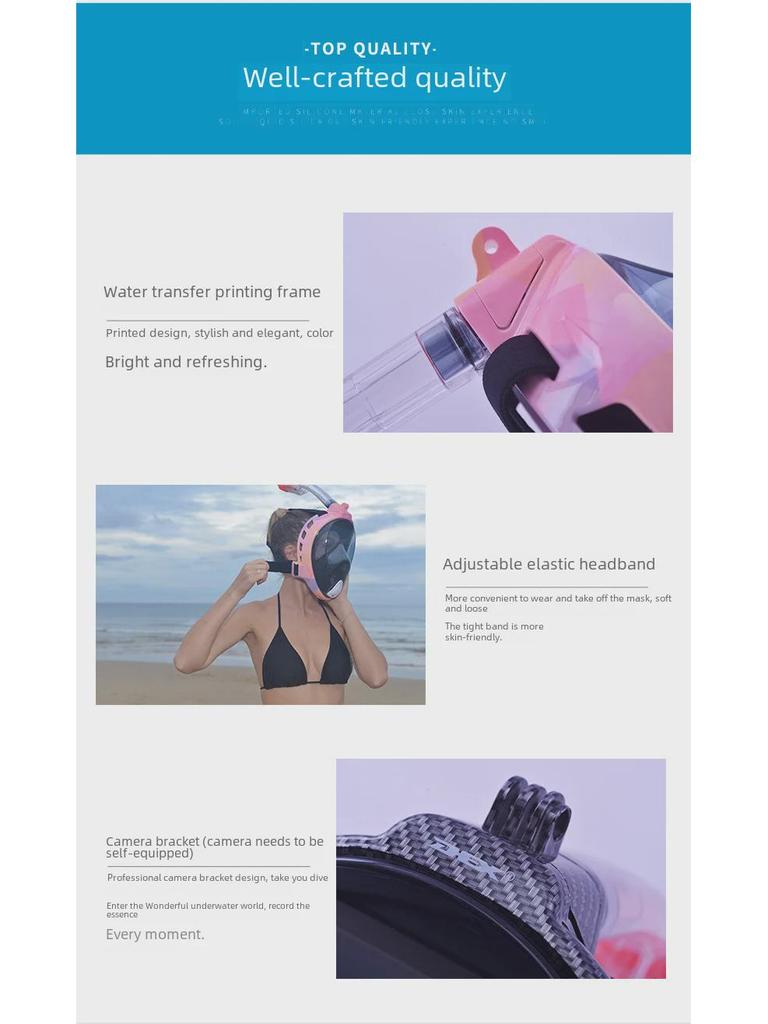 Shuaipu Full Dry Anti-Fog Snorkeling and Diving Mask with 180° Panoramic View