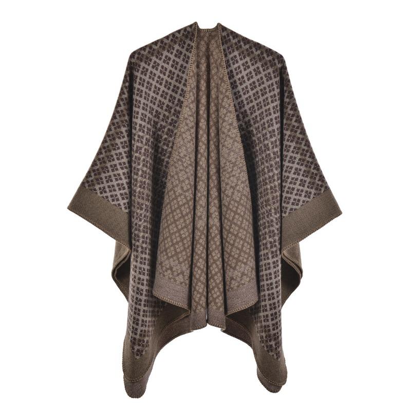 

Новая женская шаль в стиле ретро, камуфляжная клетка, имитация кашемира, шаль с разрезом спереди. 130*150CM