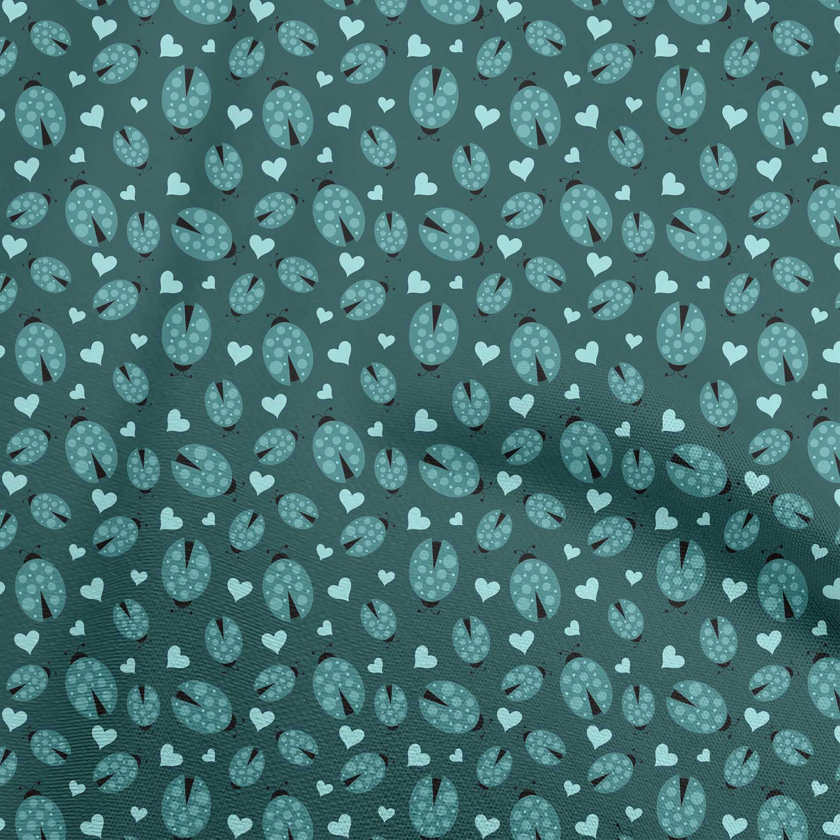 

oneOone Cotton Poplin Blue Fabric Bird Ladybird Quilting Supplies Print Sewing Fabric By The Yard 42 Inch 42 Inch Wide - Viscose Chiffon чирок зелений колір